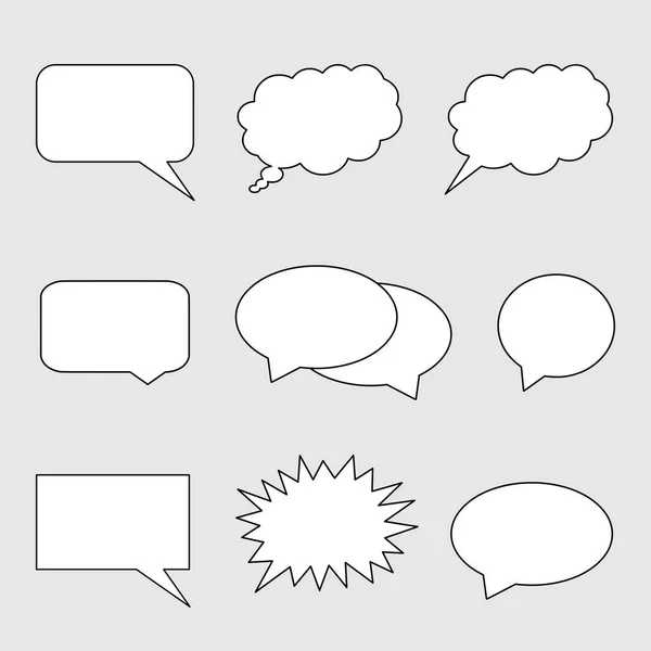 Vector Set Collection Different High Quality Blank Speech Bubbles Isolated — Stock Vector