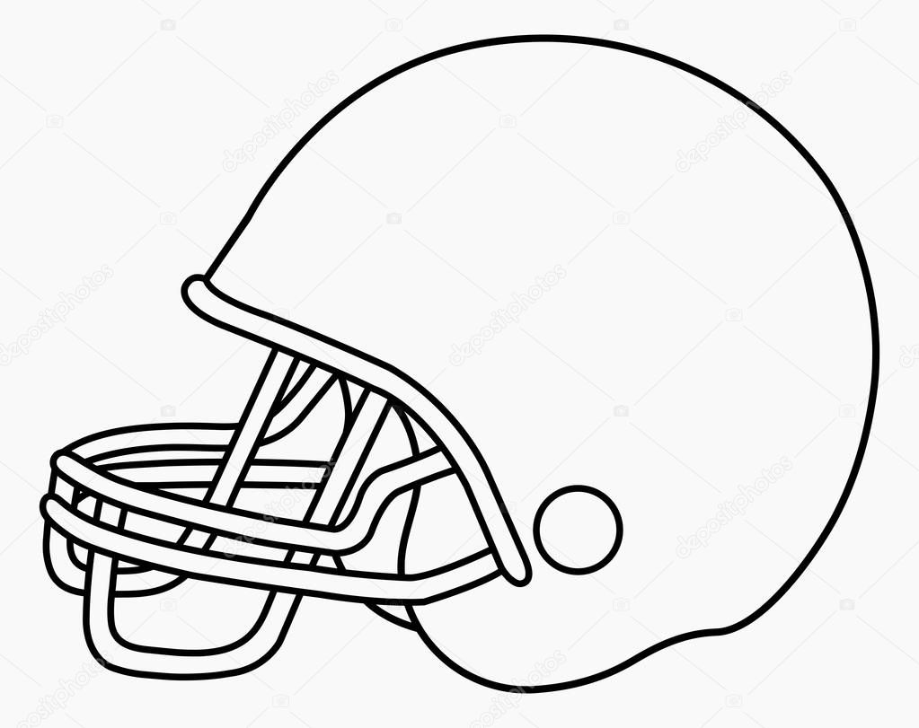 Vector illustration of american football helmet plain template isolated on white background