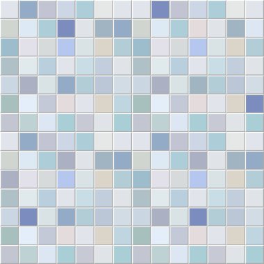 High quality vector background seamless pattern made with squared simple blue tiles mosaic clipart