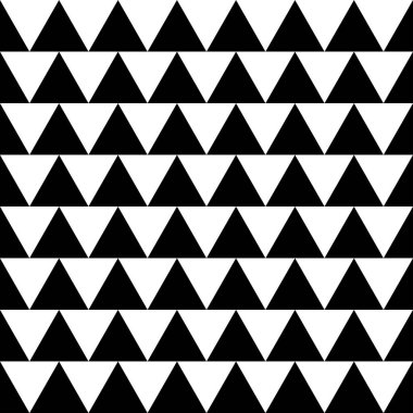 Basit klasik geometrik Dikişsiz desen arka plan siyah ve beyaz üçgen ile yapılan