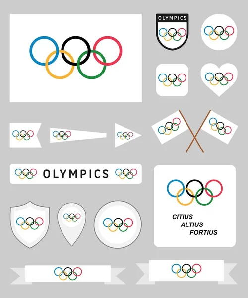 Milan Talya Aralık 2018 Vektör Toplama Olimpiyat Ilgili Bayrak Afiş — Stok Vektör