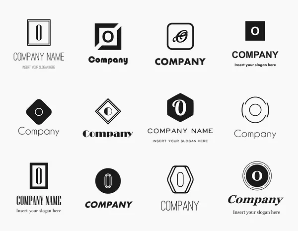Vector Collection Flat Style Monochromatic Letter Logos Elegant Modern Simple — Stock Vector