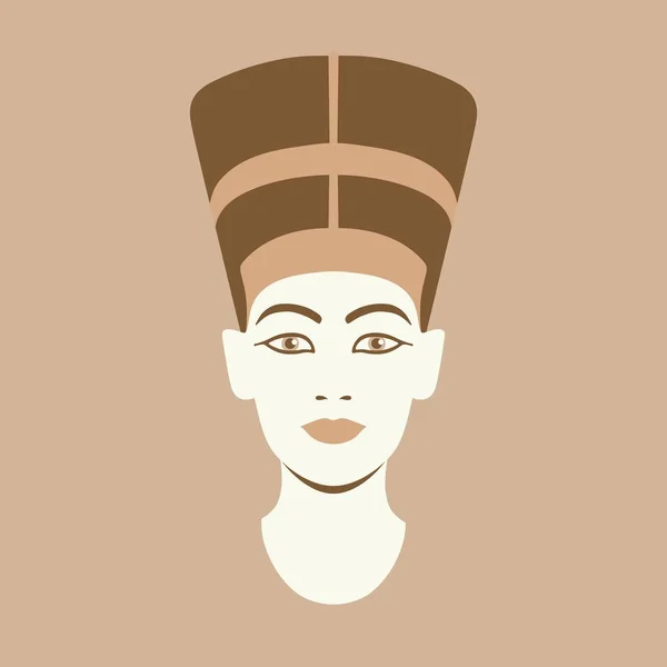Retrato Vetorial Ilustração Antiga Rainha Egípcia Nefertiti Estilo Gráfico Moderno — Vetor de Stock