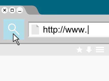 Genel bir tarayıcı bir web arama vektör düz modern tarzı çizim
