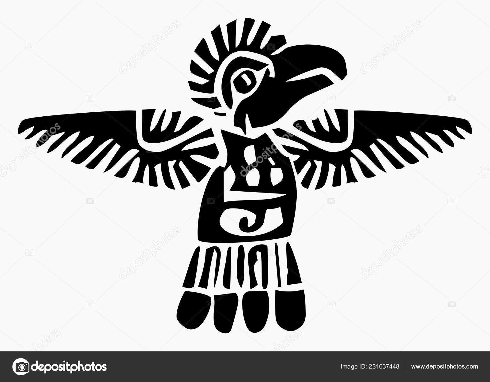 高品質ベクトル象徴的な部族の古いスタイルを作られたアステカの鳥のイラスト ストックベクター ©luma_art 231037448, image size:1600x1248
