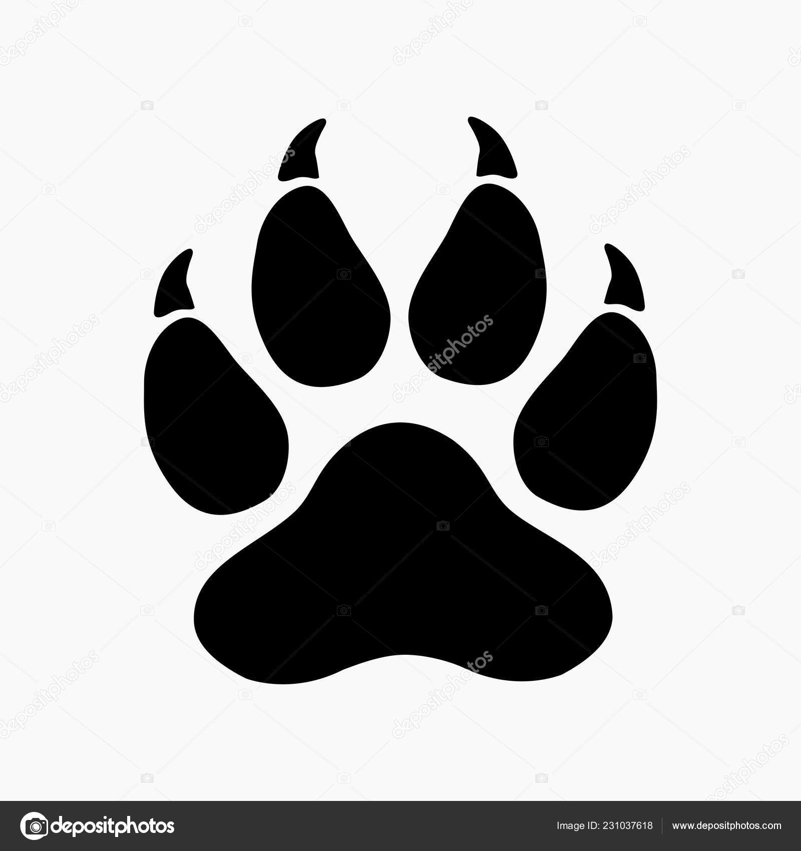 Векторная Высококачественная Иллюстрация Силуэта Следа Хищника.