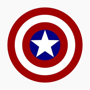 Kırmızı, mavi ve beyaz U.S.A. bayrak renkleri ile yapılan Amerika'nın ulus temsil eden vektör çizim logo yaptı