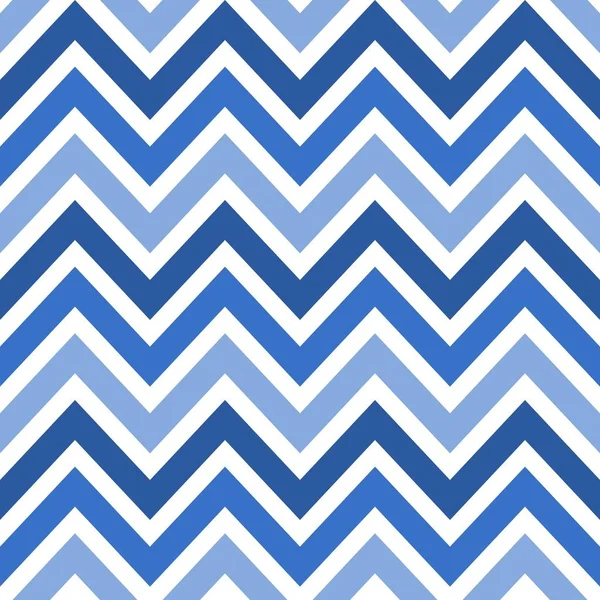 Ilustración Vectorial Fondo Patrón Sin Costura Chevron Zigzag Tonos Azules — Vector de stock