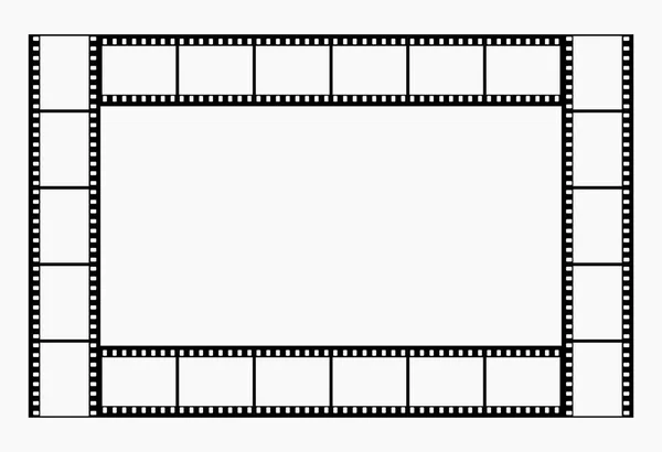 Vektor Hochwertige Illustration Eines Rahmens Mit Schwarzen Filmstreifenrahmen Auf Weißem — Stockvektor