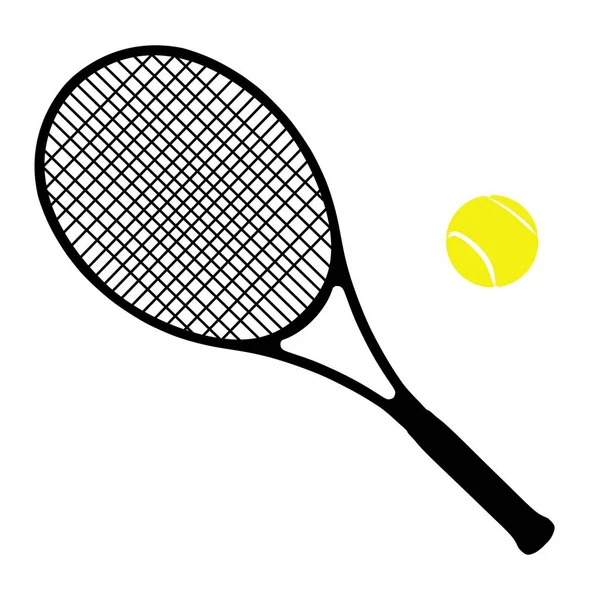 Hoog Gedetailleerde Vectorillustratie Van Tennisracket Bal Geïsoleerd Witte Achtergrond — Stockvector