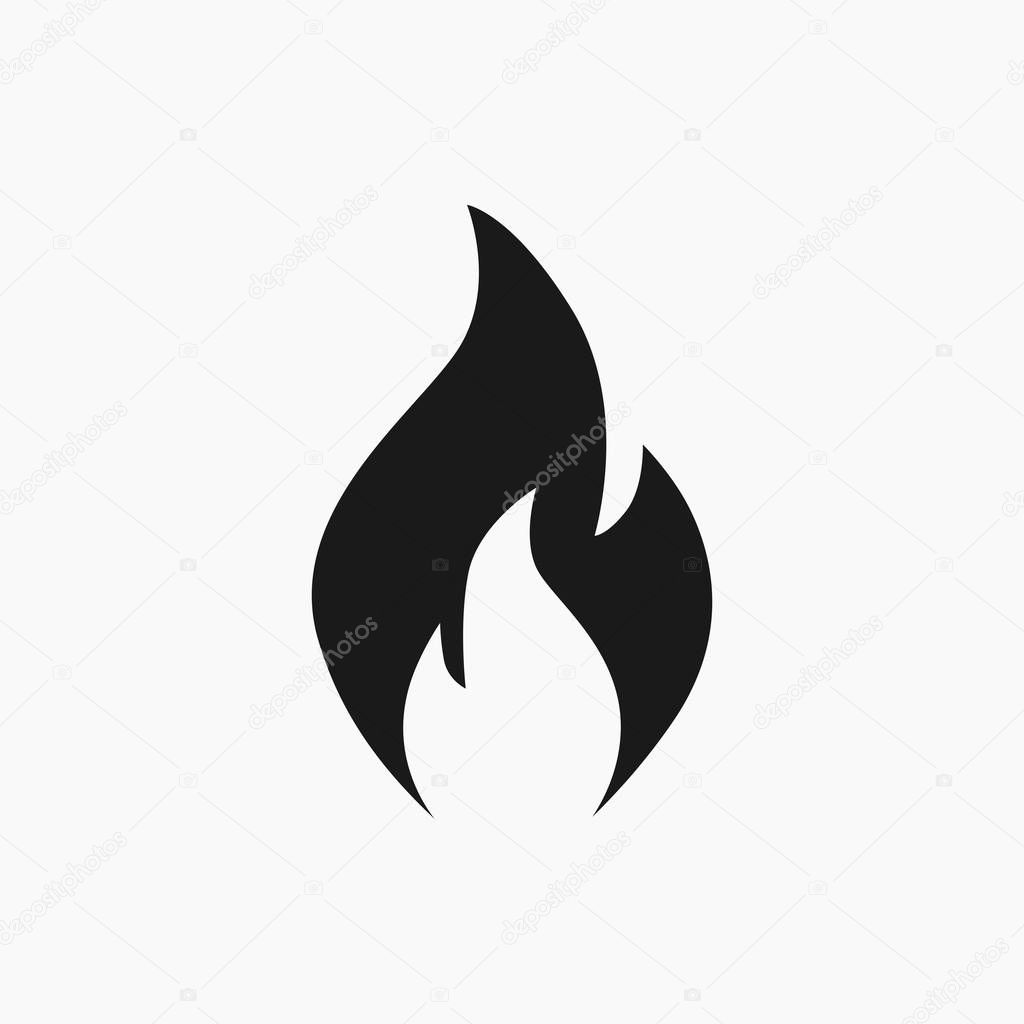 Vector high quality flat style icon illustration of the fire flame symbol isolated on white background