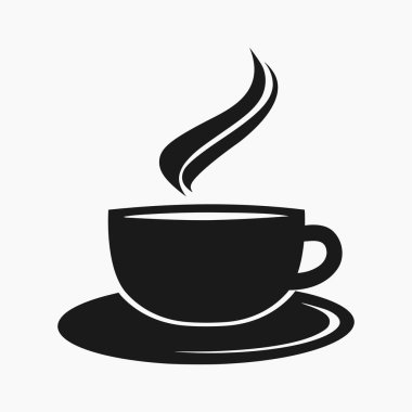 Beyaz arka plan üzerinde - kahve dükkanı marka kimliğini logo tasarım izole bir kahve fincanı vektör düz modern tarzı çizim