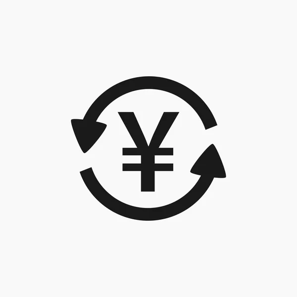 Vektorillustration Två Runda Pilar Att Vrida Runt Japanska Yen Tecknet — Stock vektor