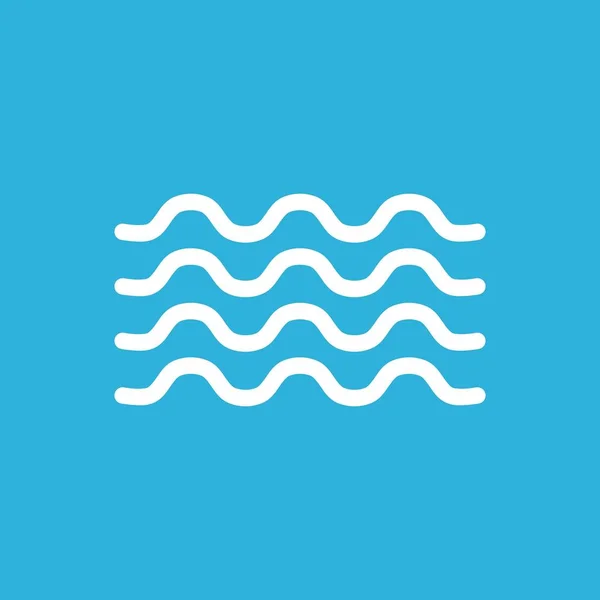 Vector Simple Style Icon Illustration White Sea Waves Isolated Blue — Stock Vector