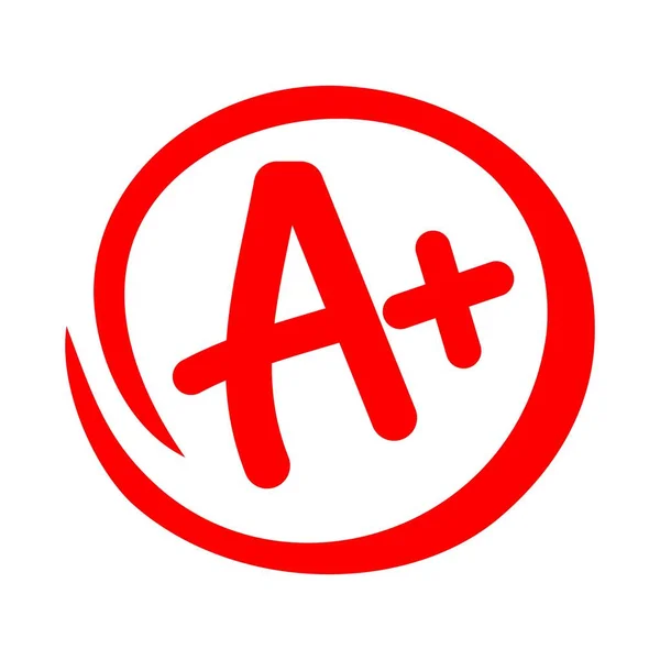 Bir daire içinde kırmızı A + sınıfı resmi stil vektör el çekilmiş