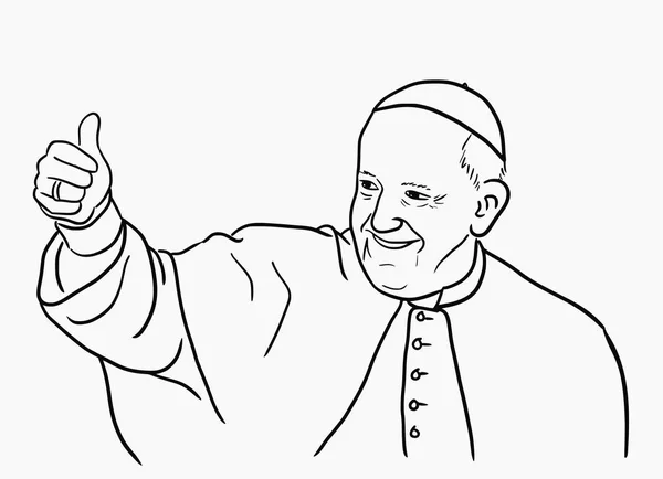 Milan, İtalya - Dicember 12, 2018: El Francis (Jorge Mario Bergoglio) Papa'nın gülümseyen ve başparmak gösterilen resimde çekilmiş.