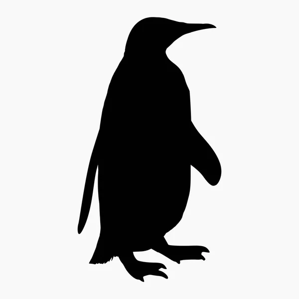 Υψηλής Ποιότητας Εικονογράφηση Φορέα Ενός Πιγκουίνος Σιλουέτα Που Απομονώνονται Λευκό — Διανυσματικό Αρχείο