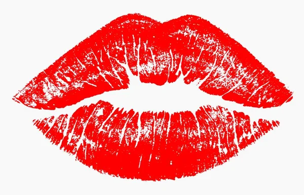 Very High Detailed Vector Illustration Red Kiss Woman Lips Isolated — Stock Vector