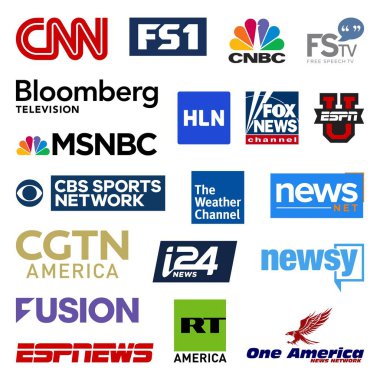 ABD kablolu televizyon haber ağları yüksek kaliteli vektör logo toplama 