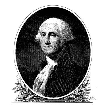 Amerika Birleşik Devletleri ve ulusal kahraman George Washington ilk Cumhurbaşkanı vektör gerçekçi portre