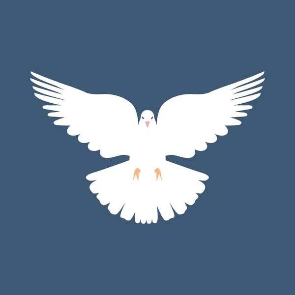 キリスト教の鳩の飛行の高品質のベクトル図 信仰表現の純度 孤立した鳥の動物ベクトルイラスト — ストックベクタ