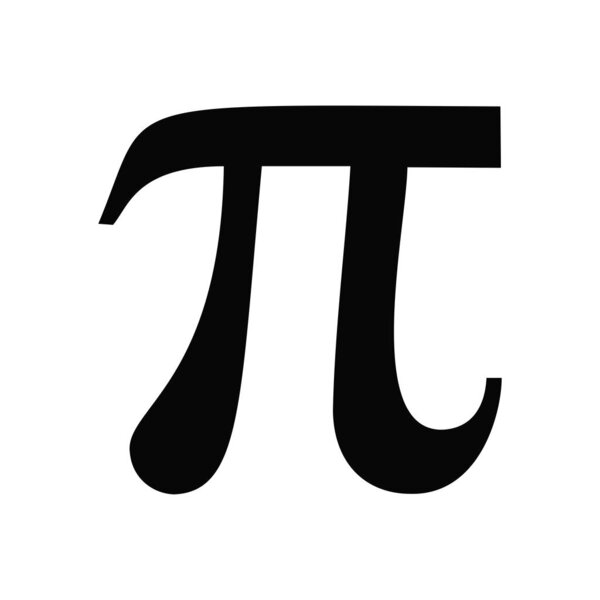 Векторная иконка символа PI, выделенная на белом фоне. Плоская высококачественная масштабируемая векторная плоская иллюстрация
