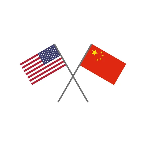協力の概念を表すアメリカ国旗と中国国旗のベクトルイラスト — ストックベクタ