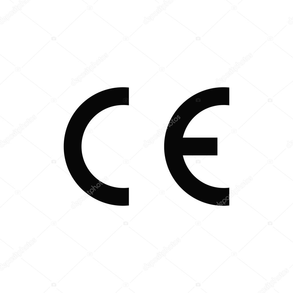 Vector high quality original icon logo illustration of the official ce symbol of european quality standards