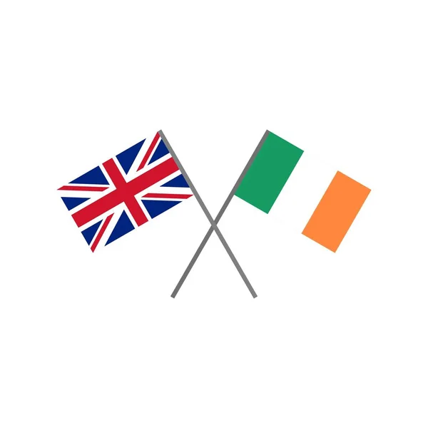 Векторна Ілюстрація Британського Прапора Ірландського Прапора Перетинають Один Одного Представляє — стоковий вектор