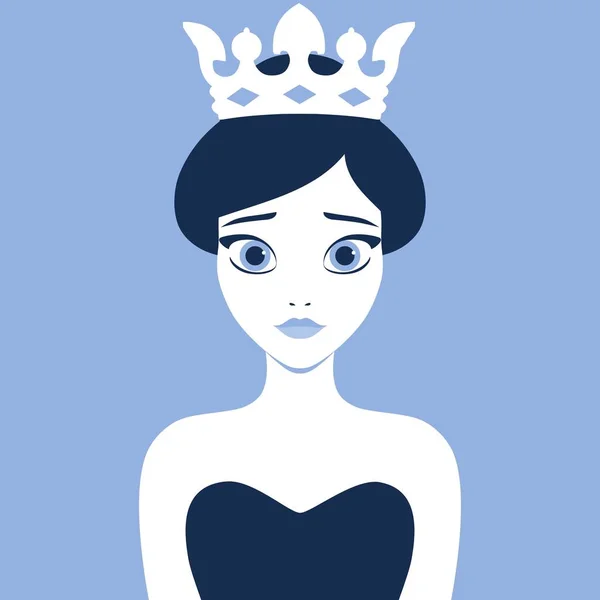 Απεικόνιση Διάνυσμα Μιας Νεαρής Και Όμορφης Πριγκίπισσας Επίπεδη Στυλ Φορώντας — Διανυσματικό Αρχείο
