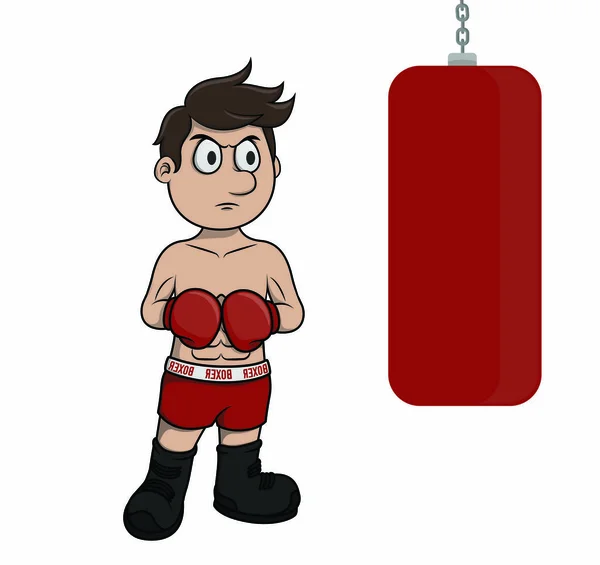 Boxer Avec Illustration Vectorielle Poinçons — Image vectorielle
