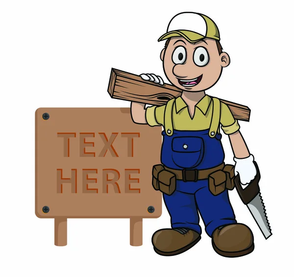 木匠用木标志 — 图库矢量图片