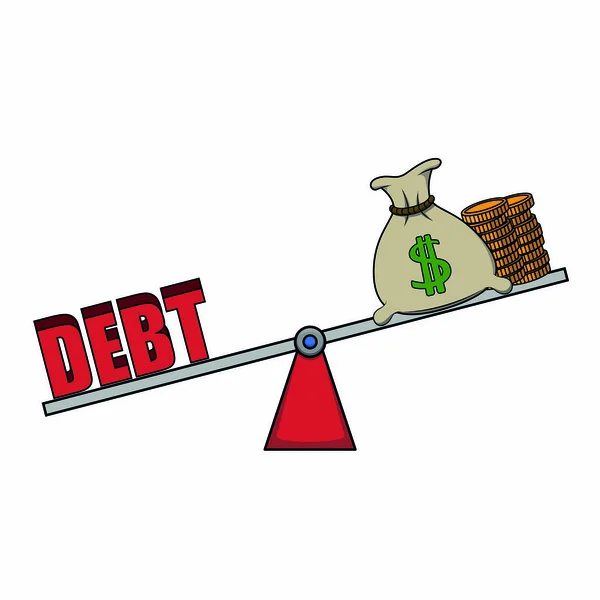 Несбалансированный Долг Доход — стоковый вектор