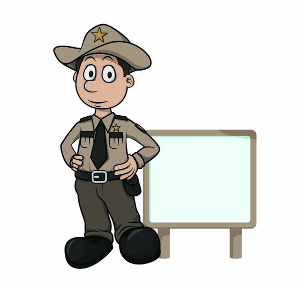 Sheriff Pie Lado Vector Signo — Vector de stock