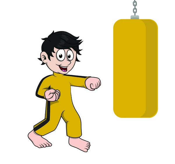Boy Punches Vector Illustration — Stock Vector