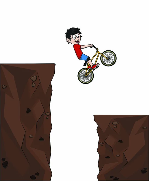 Child Riding Bmx Parkour Climb — Stock Vector