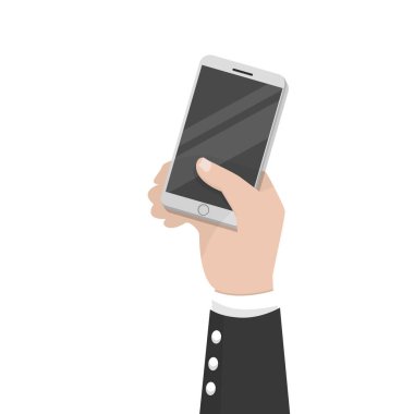 Adam akıllı telefonu tutuyor.