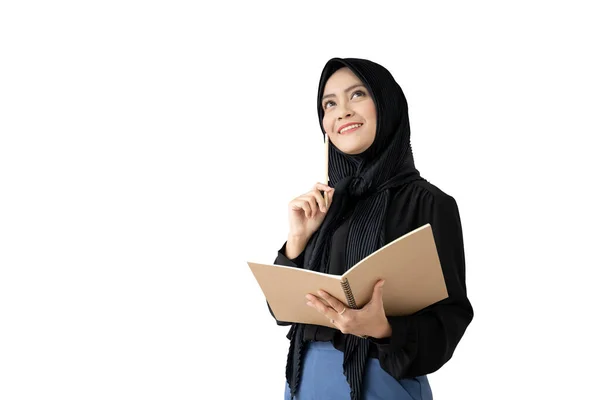 Aislado Con Camino Recorte Retrato Mujer Negocios Musulmana Etnia Asiática — Foto de Stock