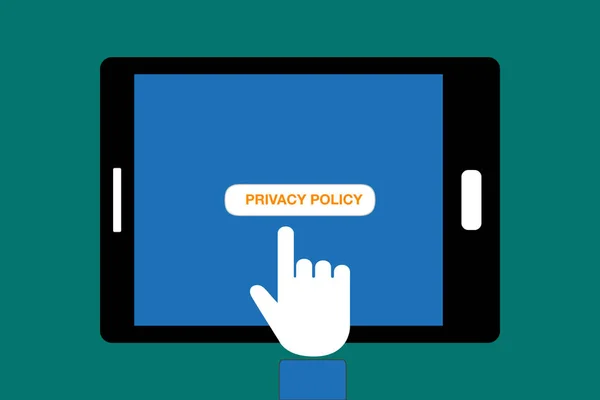 Vinger Druk Knop Accepteren Privacy Policy Concept Voor Mensen Als — Stockvector