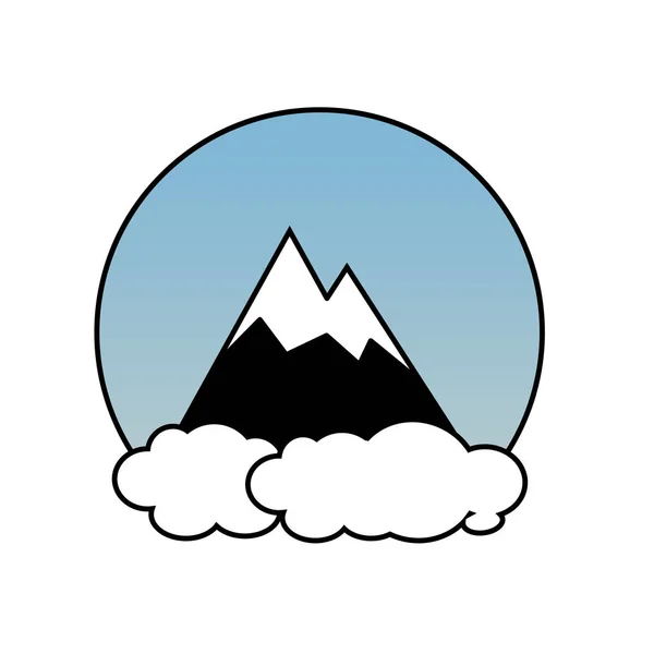 Montañas, rocas y picos. Elementos de ilustración vectorial y diseño del logotipo — Vector de stock