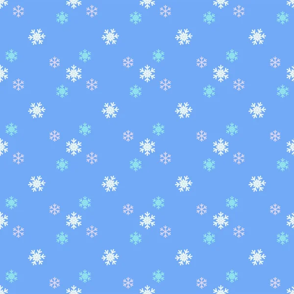 Modèle de flocons de neige sans couture Fond pour Noël et Nouvel An — Image vectorielle