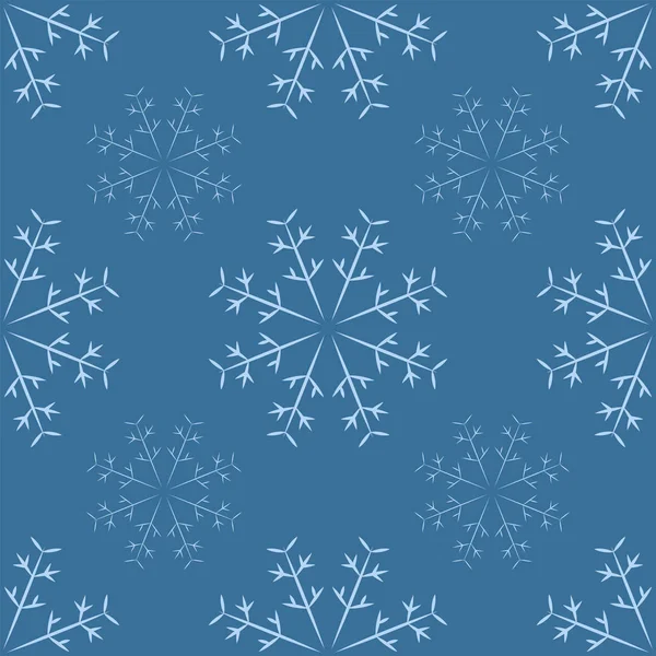 シームレスな雪片のパターン クリスマスと新年のための背景 — ストックベクタ