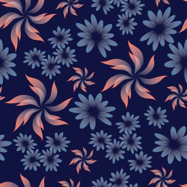 Soyut çiçekleri olan kusursuz çiçek deseni.