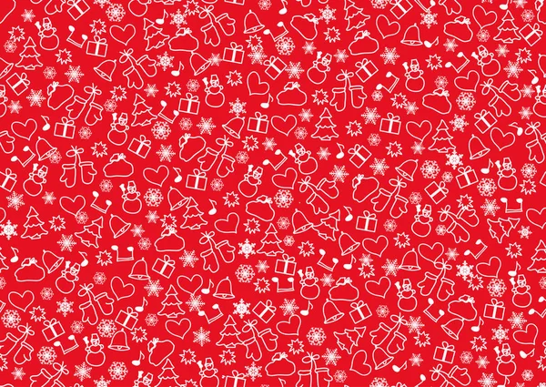 Christmas Seamless Pattern Red Background Vector Illustration Eps10 — Stock Vector