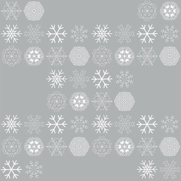 Διάνυσμα χωρίς ραφή μοτίβο με νιφάδες χιονιού. Χειμερινό υπόβαθρο. — Διανυσματικό Αρχείο