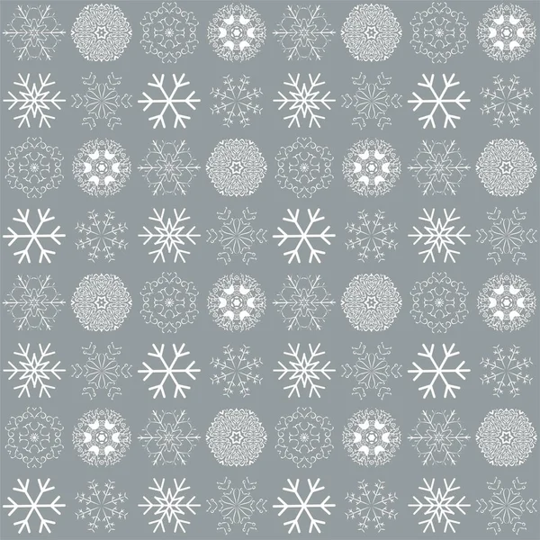 Vektornahtloses Muster mit Schneeflocken. Winterlicher Hintergrund. — Stockvektor