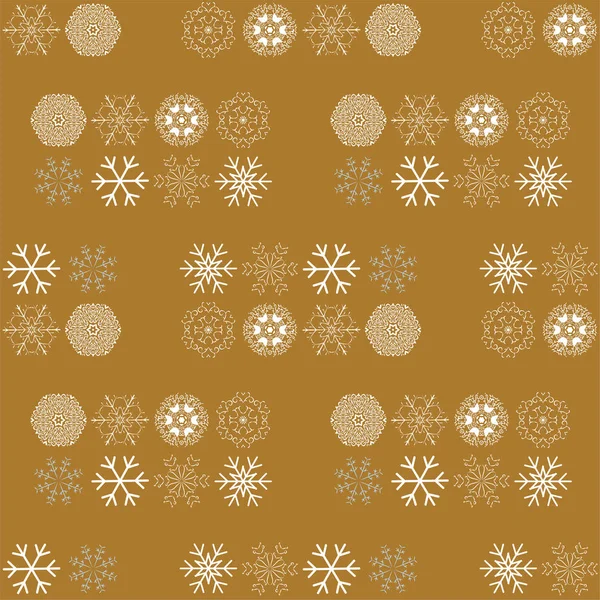 Patrón sin costura vectorial con copos de nieve. Fondo de invierno. — Vector de stock