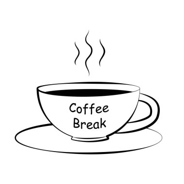 Siyah ve beyaz çizim bir Kupası