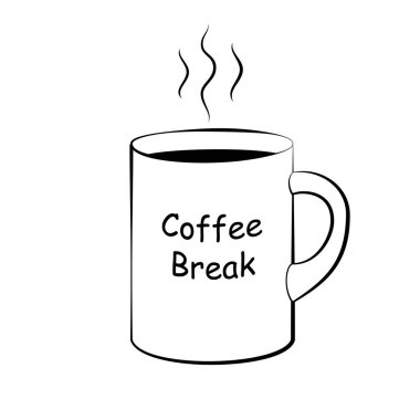 Siyah ve beyaz çizim bir Kupası