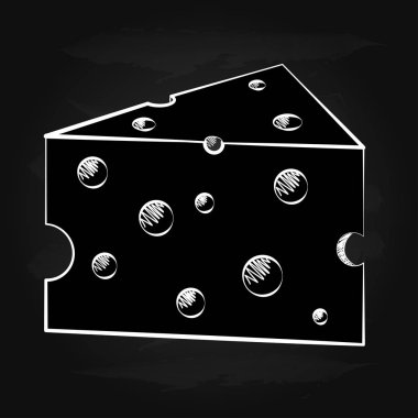 Black And White Drawing Of A Piece Of Cheese